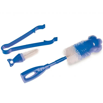 Набір щіток для миття пляшечок і сосок Nuvita, синій (NV1485Blue) - Pampik