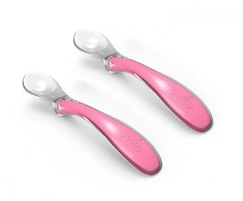 Набор ложек Nuvita Easy Eating, розовый, 2 шт. (NV8480Pink) - Pampik