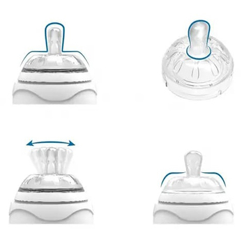 Бутылочка для кормления Nuvita Mimic, 330 мл, голубой (NV6050Blue) - Pampik - 3