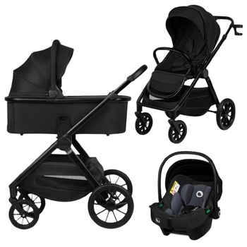 Универсальная коляска 3 в 1 Lionelo Layla Black Onyx (LO-LAYLA 3IN1 BLACK ONYX) - Pampik