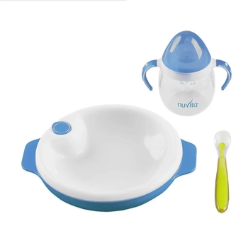 Набір посуду Nuvita, блакитний, 3 шт. (NV1491Blue) - Pampik