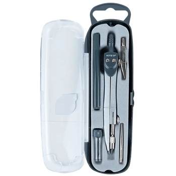 Готовальня Kite, 5 предметов, серый (K18-384-03) - Pampik - 2