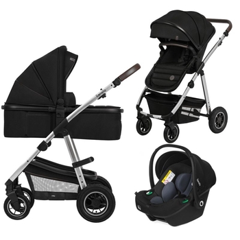 Универсальна коляска 3 в 1 Lionelo Amber Black Silver (AMBER BLACK SILVER) - Pampik