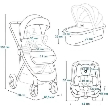Универсальна коляска 3 в 1 Lionelo Amber Plus Grey Graphite (LO-AMBER PLUS 3IN1 GREY GRAPHITE) - Pampik - 8