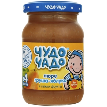 Пюре Чудо-Чадо Груша-яблуко, без цукру, 170 мл - Pampik