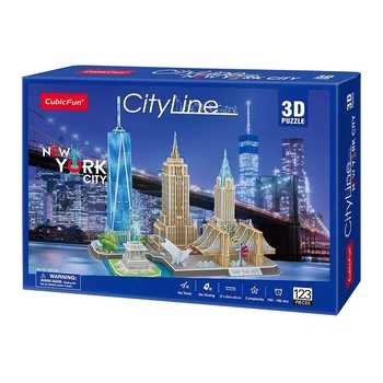 3D Пазл CubicFun City Line Нью-Йорк (MC255h) - Pampik