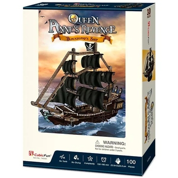 3D Пазл CubicFun Корабель Помста королеви Анни (T4035h) - Pampik
