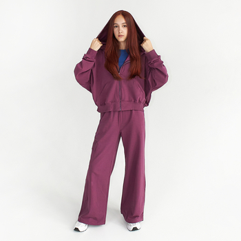 Спортивний костюм Garnamama, бомбер з капішоном,Брюки-палаццо Season 2025 164 Бордовий (1055972.1421214) - Pampik - 2