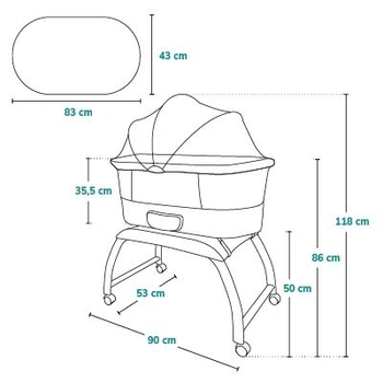 Ліжечко-колиска Lionelo Coral White (LO-CORAL WHITE) - Pampik - 12