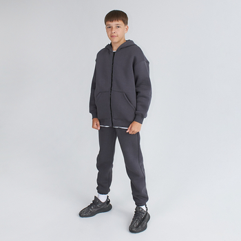 Спортивний костюм на флісі Garnamama Oversize sport zip штани зі шнурком 122 Сірий (1043651.1408683) - Pampik - 2