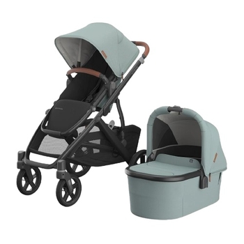 Универсальная коляска 2в1 Uppababy Vista V3 Kenzi Mystic Aqua/Carbon Frame/Saddle Leather (0303-VIS-EU-KNZ) - Pampik