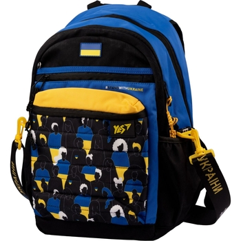 Рюкзак Yes TS-95 Welcome To Ukraine, чорний з синім (559463) - Pampik