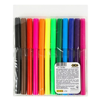 Фломастери ZiBi Kids Line, 12 кольорів (ZB.2802) - Pampik - 2