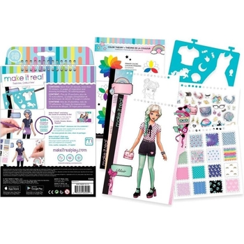 Блокнот c трафаретами Make it Real Модная вечеринка (MR3205) - Pampik - 3