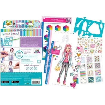 Блокнот c трафаретами Make it Real Розовая мечта (MR3203) - Pampik - 2