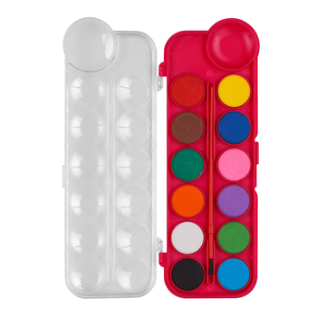 Акварель суха ZiBi Kids Line, з пензлем, 12 кольорів (ZB.6559-10) - Pampik - 2