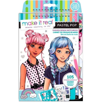 Блокнот c трафаретами Make it Real Модная вечеринка (MR3205) - Pampik