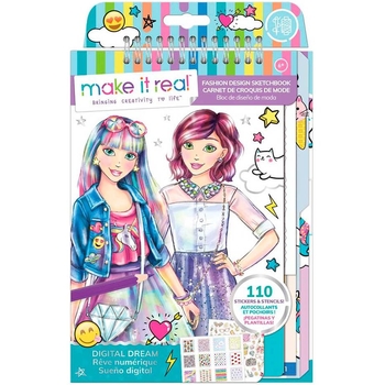 Блокнот c трафаретами Make it Real Розовая мечта (MR3203) - Pampik