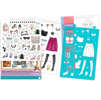 Блокнот з трафаретами Make it Real Мила кішечка (MR3204) - Pampik - 4