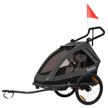 Велосипедний причіп з функцією коляски Lionelo Cama Grey Graphite - Pampik - 4