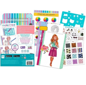 Блокнот з трафаретами Make it Real Мила кішечка (MR3204) - Pampik - 5