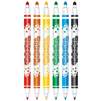 Фломастери двосторонні Colorino, 6 кольорів (13437PTR/1) - Pampik - 2