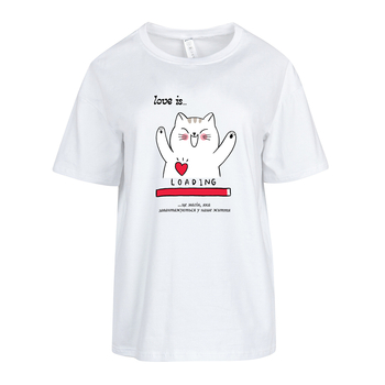 Футболка Garnamama Basic t-shirt жін Love is L Білий (1035450.14005311) - Pampik