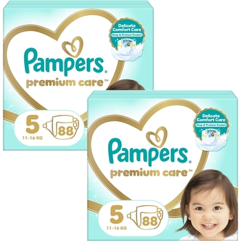 Набір підгузків на липучках Pampers Premium Care 5 (11-16 кг), 176 шт. (2 уп. по 88 шт.) - Pampik