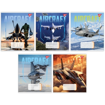 Набір зошитів Yes Aircraft А5, в лінійку, 36 аркушів, 15 шт. (767080) - Pampik