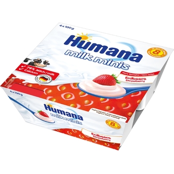 Продукт кисломолочный Humana Клубника Milk Minis, 400 г (4 шт. по 100 г) - Pampik - 2