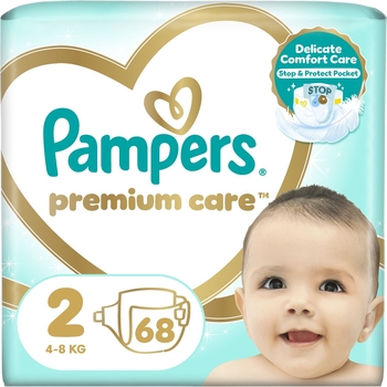 Набір підгузків на липучках Pampers Premium Care 2 (4-8 кг), 136 шт. (2 уп. по 68 шт.) - Pampik - 2