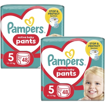 Набір підгузків-трусиків Pampers Active Baby Pants 5 (12-17 кг), 96 шт. (2 уп. по 48 шт.) - Pampik