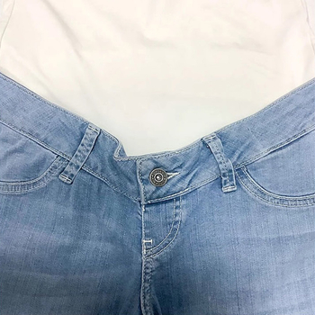 Джинсы Queen Mum прямые, трикотажный живот, р.46, джинс, голубой (6164.3504/16386) - Pampik - 2