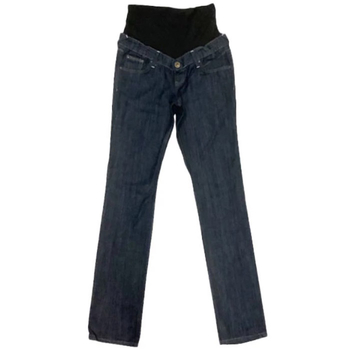 Джинсы Queen Mum прямые, трикотажный живот, р.48, джинс, синий (75.3385/6053) - Pampik