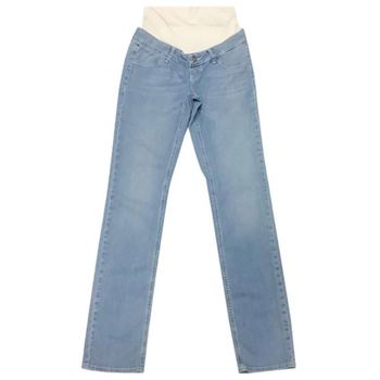 Джинси Queen Mum прямі, трикотажний живіт, р.42, джинс, блакитний (6164.3504/16384) - Pampik