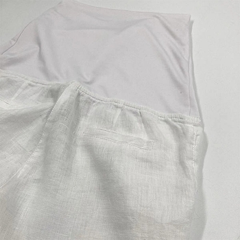 Укорочені штани з манжетом Queen Mum, льон, р.44, білий (81117/22810) - Pampik - 3