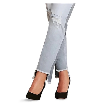 Джинси Noppies укорочені, з потертостями та трикотажною вставкою для живота, р.44, блакитний джинс (S0745/28946) - Pampik - 5