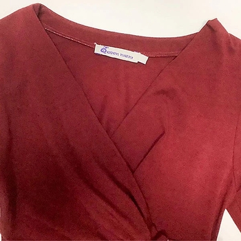 Платье Queen Mum для кормления с поясом, расшитое бисером, р.44, бордо (3300.4674/9098) - Pampik - 3