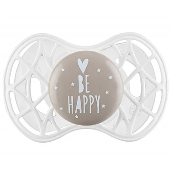 Силіконова симетрична пустушка Nuvita Air55 Cool Be Happy, світиться у темряві, 6-12 міс. (NV7085PG) - Pampik