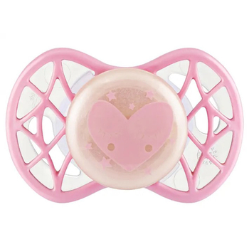 Силіконова симетрична пустушка Nuvita Air55 Cool Серце, світиться у темряві, 0+ міс. (NV7065GCR) - Pampik