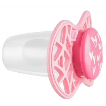 Силіконова симетрична пустушка Nuvita Air55 Cool Сердечки, 6-12 міс. (NV7085PY) - Pampik - 2