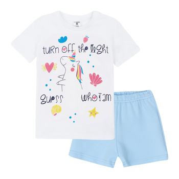 Светящаяся пижама Garnamama Neon PG Summer 134 Белый Голубой (817218.9877332) - Pampik