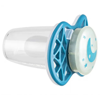 Силіконова симетрична пустушка Nuvita Air55 Cool Місяць, світиться у темряві, 0+ міс. (NV7065GE) - Pampik - 2