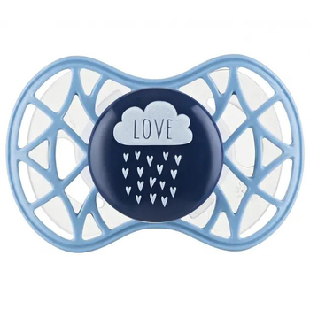 Силіконова симетрична пустушка Nuvita Air55 Cool Love, 6-12 міс. (NV7085CB) - Pampik
