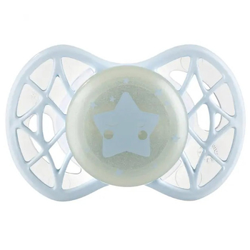 Силіконова симетрична пустушка Nuvita Air55 Cool Star, світиться у темряві, 0+ міс. (NV7065GA) - Pampik