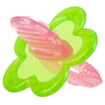 Силіконовий прорізувач Nuby, рожевий з салатовим (6826pnkgrnflwr) - Pampik