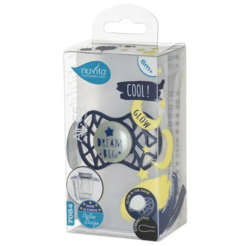 Силіконова симетрична пустушка Nuvita Air55 Cool Dream Big, світиться у темряві, 6-12 міс. (NV7085GBM) - Pampik - 2