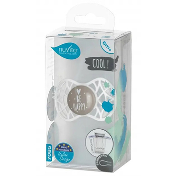 Силіконова симетрична пустушка Nuvita Air55 Cool Be Happy, світиться у темряві, 6-12 міс. (NV7085PG) - Pampik - 3