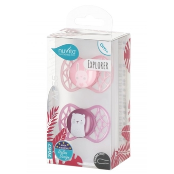 Силіконова симетрична пустушка Nuvita Air55 Explorer Ведмежа та Зайчик, 0+ міс., 2 шт. (NV7067F) - Pampik - 3