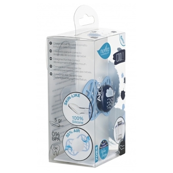 Силіконова ортодонтична пустушка Nuvita Air55 Cool Love, 6-12 міс., темно-синій (NV7084CB) - Pampik - 4